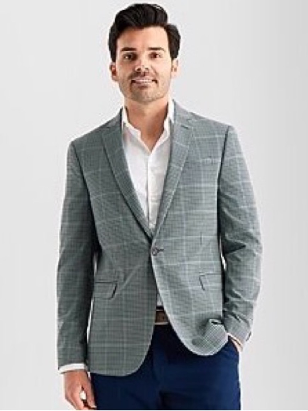 J.Ferrar Green Windowpane Sport Coat